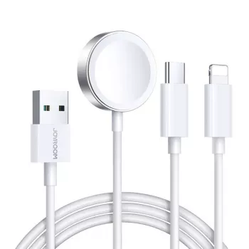 Magnētiskais lādētājs Joyroom S-IW008 Lightning USB-C 5V 1,2m Balts