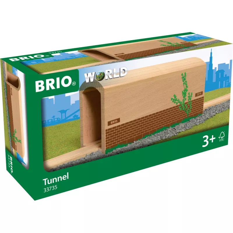 BRIO World 33735 augsts koka tunelis rotaļu dzelzceļam, FSC sertificēta koksne, no 3 gadiem