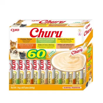Kaķu gardums Inaba Foods Churu Varieties — vista, 60 x 14 g tūbiņas
