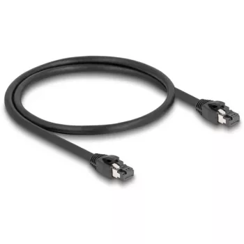 Delock Patch-Cable RJ-45 (vīr.) uz RJ-45 (vīr.) 50 cm 7,5 mm SFTP PiMF CAT 8.1 Halogēns Brīvs, Snagless Melns (80232)