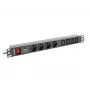 Lanberg PDU-04E04I-0200-IEC-BK 1U statņa PDU, 4x E tipa + 4x IEC C13, 10 A, 2 m, melns