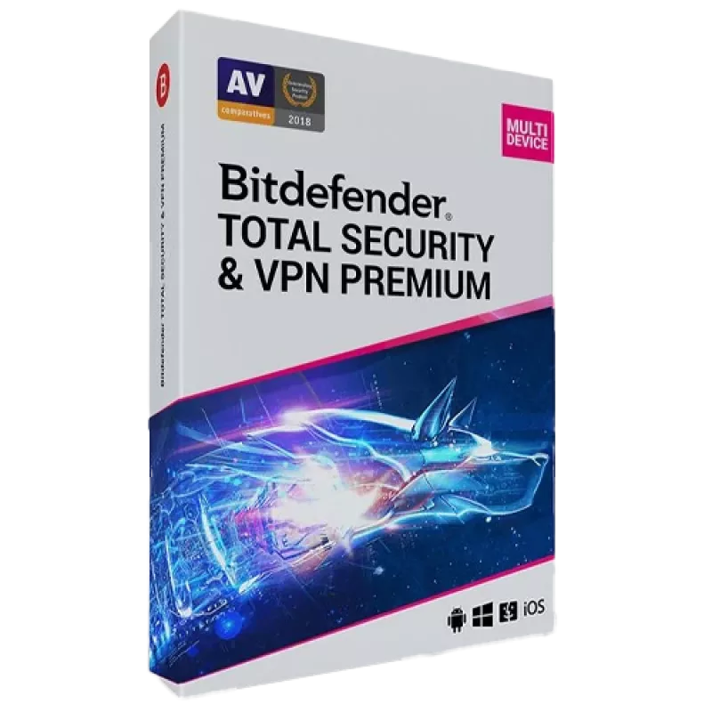 Bitdefender Total Security + Premium VPN | 5 ierīces | 1 gads | tikai ES