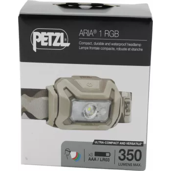 Petzl ARIA® 1 RGB camo E069BB01 — kompakts uzlādējams galvas lukturis ar RGB gaismu