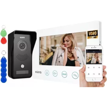 Video domofons EURA VDP-42A3 GAMMA+ balts monitors TUYA