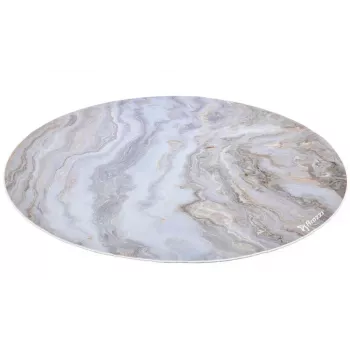 Arozzi Zona Round Floor Pad — Baltā marmora apdare, aizsargpaklājs krēsla ritentiņiem un cietajām grīdām