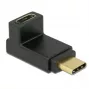Adapteris USB-C vīrietis uz sievieti, 90° leņķis, Delock 65914, melns