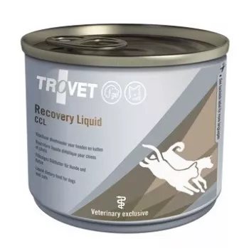TROVET Recovery Liquid CCL 190 g — veterinārā šķidrā atveseļošanās diēta suņiem un kaķiem, vistas gaļa