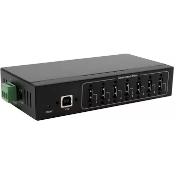 USB centrmezgls Exsys EX-11217HMVS — 7 portu metāla centrmezgls ar 15 kV ESD aizsardzību