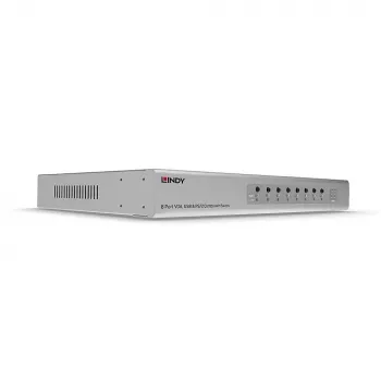 Lindy 8 Portu VGA un USB Kombinētais KVM Slēdzis, 2048 x 1536 pikseļi, Full HD, Rack montāža, 1U, Sudrabs