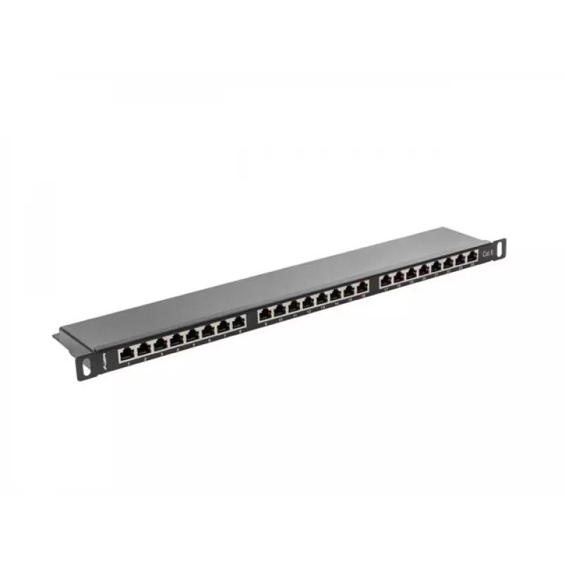 Patch Panel Lanberg PPS6-0024-B, 24 porti, Cat6, ekranēts, 0.5U, 19 inch