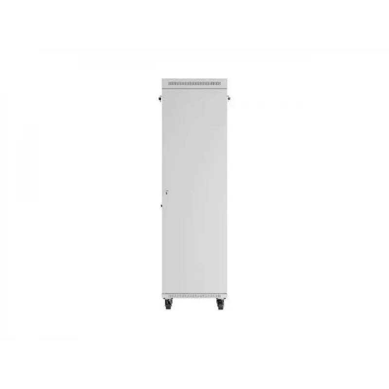 19 collu 42U LANBERG stāvošais skapis 600×600 mm Pelēks ar stikla durvīm un LCD (Flat Pack)