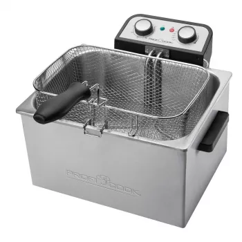 ProfiCook PC-FR 1038 Divu sekciju brīvstāvošais fritieris 3000 W Sudrabs