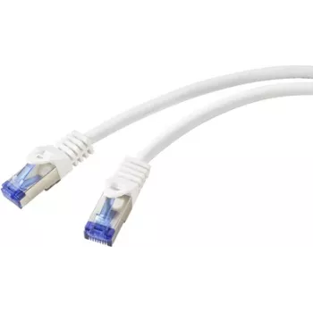 Renkforce RF-6830456 tīkla kabelis RJ45, Patch kabelis CAT 6a S/FTP 5.00 m Balts 1 gab.