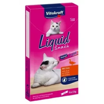 VITAKRAFT Liquid Snack Duck - kaķu gardumi - 6 x 15g