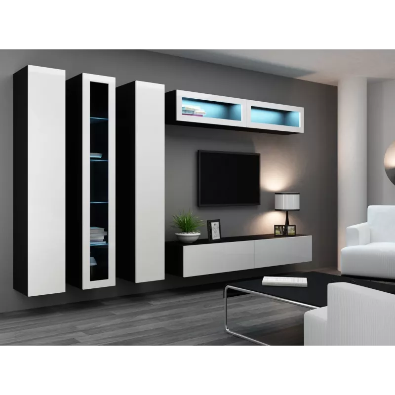 Cama slēgts Skapis VIGO '180' 180/40/30 balts/melns glancēts