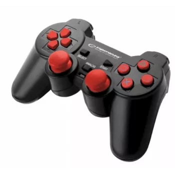 Esperanza EGG106R spēļu kontrolieris PC, PlayStation 2, PlayStation 3, analogais/digitālais, USB 2.0, melns/sarkans