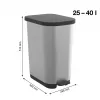 ROTHO Ribo Silver - pedāļu atkritumu spainis – 35l
