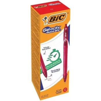 BIC Gell Pen Gelocity QUICK DRY Sarkanā, Kaste 12 gab. 494671