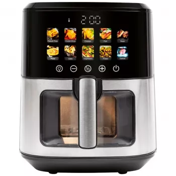Gaisa fritieris ProfiCook PC-FR 1286 H — 6,5 L, 1700 W, nerūsējošā tērauda priekšpuse, melns