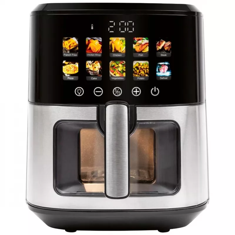 Gaisa fritieris ProfiCook PC-FR 1286 H — 6,5 L, 1700 W, nerūsējošā tērauda priekšpuse, melns