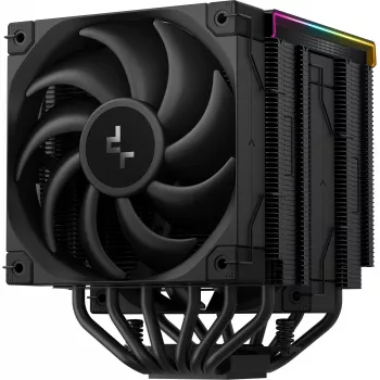 Gaisa dzesētājs DeepCool AK620 Digital PRO — 120 mm ventilators, 1750 RPM, 25 dB, 12 V, piemērots LGA1700/AM5, melns