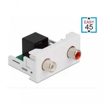 DeLOCK Easy 45 modulis 2 x RCA sievišķais uz RJ45 sievišķais ports 22.5 x 45 mm