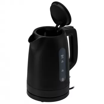 Elektriskā tējkanna Adler AD 1379B — 1.7 L, 1850–2200 W, veramas vāks, 360° pamatne, melna
