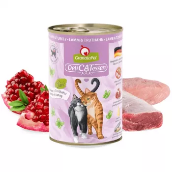 Slapjā kaķu barība Fox4Pets GRANATAPET DeliCATessen Jērs & Tītars pate 400 g, bezgraudu, pieaugušiem, hipoalerģiska