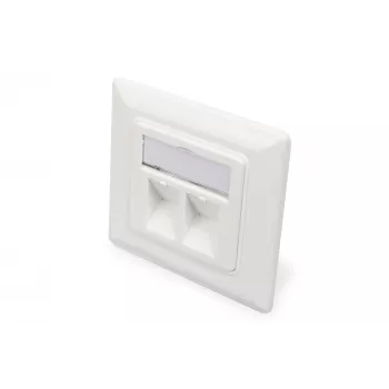 Digitus sienas plāksne Keystone moduļiem, Vācu tipa, vidējā plāksne 50x50 mm, rāmis 80x80 mm | DN-93801-1