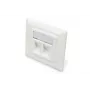 Digitus sienas plāksne Keystone moduļiem, Vācu tipa, vidējā plāksne 50x50 mm, rāmis 80x80 mm | DN-93801-1