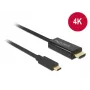 Video kabeļa adapteris DeLOCK 85259 USB Type-C uz HDMI 2m Melns