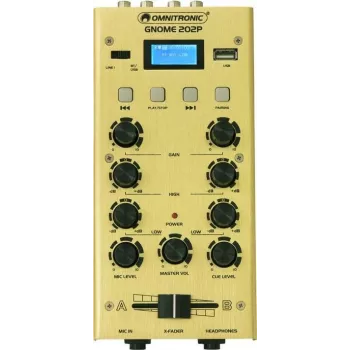 Mini audio mikseris Omnitronic GNOME-202P 2 kanāli ar 3 joslu EQ