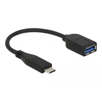 USB kabelis DeLOCK USB 3.1 Gen 2 Type-C/Typ-A 0,1 m Melns