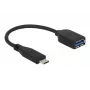 USB kabelis DeLOCK USB 3.1 Gen 2 Type-C/Typ-A 0,1 m Melns