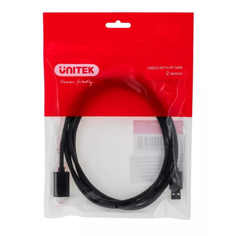 UNITEK Y-C450GBK USB kabelis 2 m USB 2.0 USB A Melns