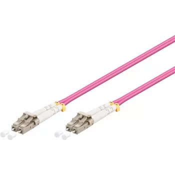 Šķiedru optikas kabelis GOOBAY LC–LC OM4 5 m, 50 µm, pilns duplekss, rozā