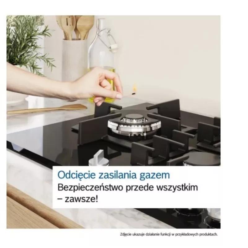 Iebūvējamā gāzes plīts virsma Bosch PPP6A2I40, 4 zonas, čuguna režģi, melna, 590×520×54 mm, rotējošie slēdži