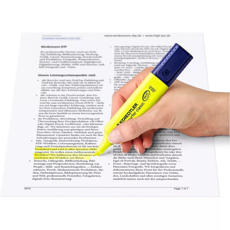 Marķieris Staedtler Textsurfer classic 364 ar slīprakstu, zaļš, oranžs, rozā, dzeltens
