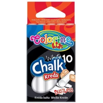 Colorino Kids Putekļu nesaturošs krīts balts 10 gab.