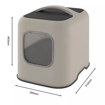 Slēgtā kaķa tualete Rotho BIALA bēša 395×510×443 mm, plastmasa ar kausiņu
