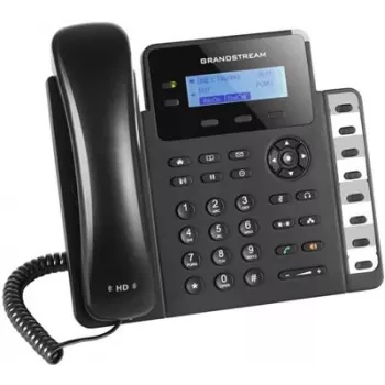 DECT telefons Grandstream GXP1628 — galda/sienas telefons, LCD 132x48 px, skaļrunis, 500 kontakti, RJ‑9 austiņas