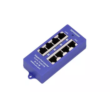 PoE Inžektors Extralink Gigabit 4-Port, 4x 1000Mb/s RJ45, 48V, Zils/Melns