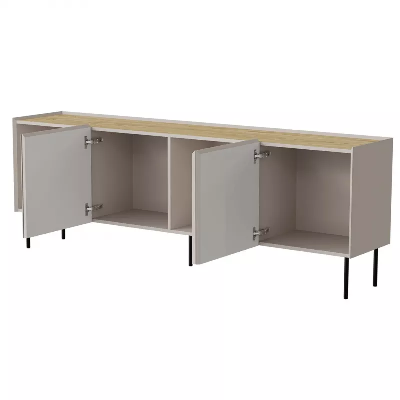 Kumode Cama Meble FELLINI 2000×400×700 mm, krāsa cashmere, eļļota ozola virsma