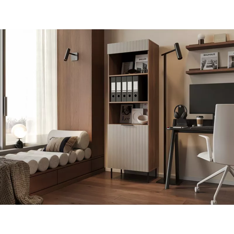 Cama 3 ALMERA Grāmatu skapis 60x42x185 valrieksts/kašmira