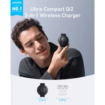 Bezvadu lādētājs Anker B25M8H11 15 W melns