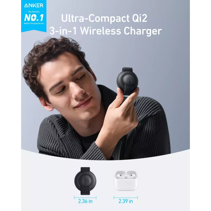 Bezvadu lādētājs Anker B25M8H11 15 W melns