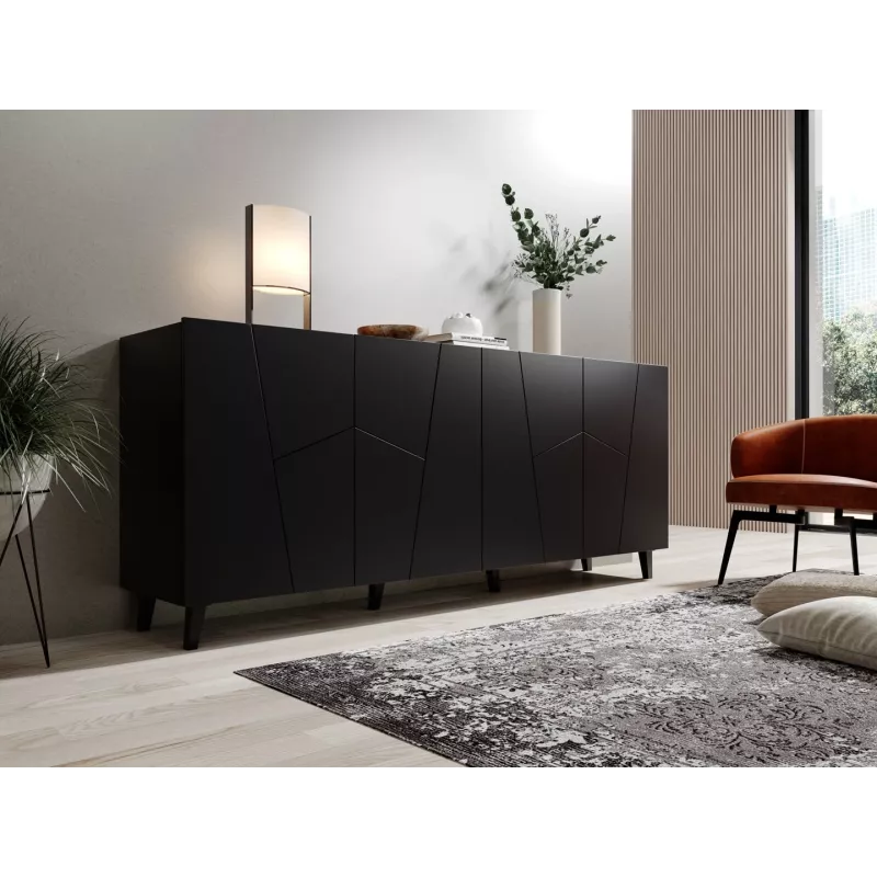 Kumode Cama Meble ETNA 2000×420×820 mm, matēti melna, skaidu plātne