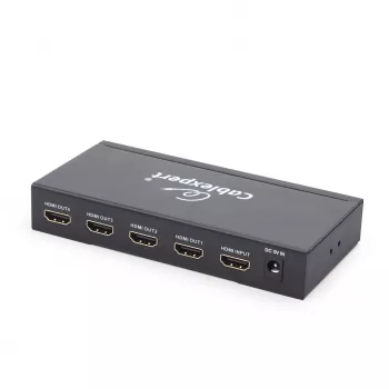HDMI video sadalītājs GEMBIRD DSP-4PH4-02 — 4× HDMI izejas, HDMI 1.4, 225 MHz, tērauda korpuss, 146×73×24 mm