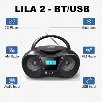 Radio atskaņotājs CD LILA2 USB/BT sudraba