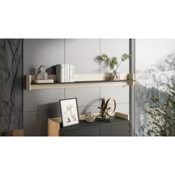 Cama Shelf PORTO 150x18x16.5 ozols/melns